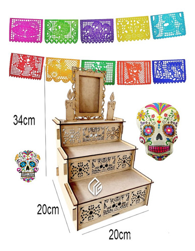 10pcs Mini Altar Día De Muertos Ofrenda Mdf 3mm P/escritorio