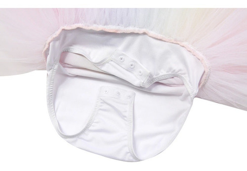Imagem 4 de 8 de Vestido Infantil Bailarina Circo Paetê Saia Tutu Arco-íris