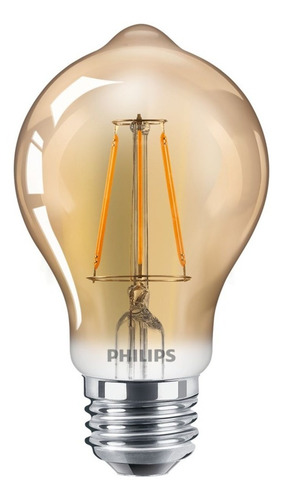 Foco Led Philips Vintage 4.5w Con Forma A19 Dimeable Cálida Color de la luz Blanco cálido