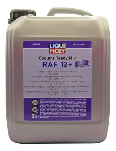 Anticongelante Listo Para Usar Liqui Moly Garrafa 5 Litros Color Rosa