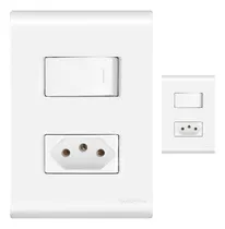 Comprar Kit 2 Interruptor Simples Com Tomada 10a Tramontina Liz 4x2