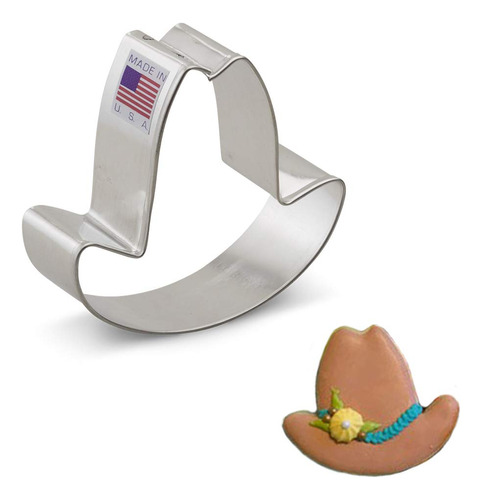 Sombrero Vaquero Cortador Galleta 3  Acero Chapado Estaño