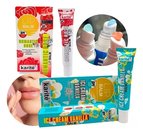 Protector Labial Balsamo Karite Spf 50 Humectante Rose Rosa