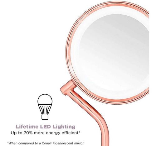 Imagen 6 de 6 de Espejo De Tocador Maquillaje Luz Led Y Aumento 1x/5x Conair