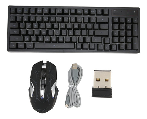 Combo Teclado Mouse Rgb 96 Inalambrico Compacto 2.4 G Modo