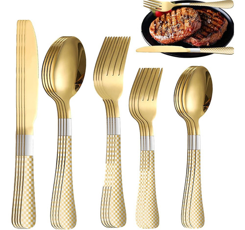 3 Pcs Black Cutlery Set,20 Pcs Cutlery Set Forks Spoons And