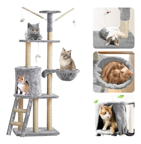 Arbol Para Gatos Torre Para Gatos Con Poste Rascador Y Casa