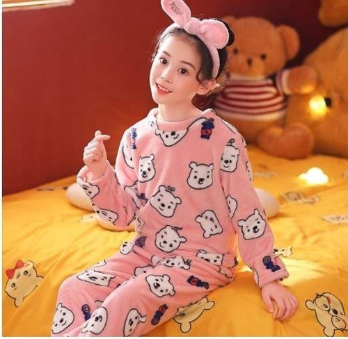 Conjunto Pijama Polar Soft Varios Diseños, Nenes, Nenas