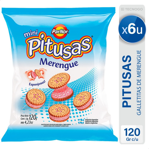 Galletitas Pitusas Merengue Esponjosas Dulces - Pack X6