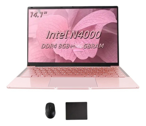 Notebook 14.1 8gb Ram-256gb Celeron N4000 Más Barato Laptop Rosa