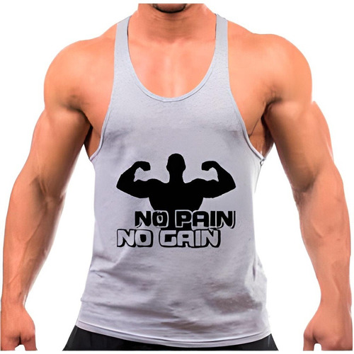 Regata Cavada Masculina Vem Mostro E Nopain Nogain Algodão