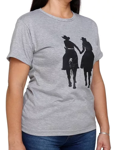 Camiseta Feminina Baby Look Country Branca Cavalo - John Country