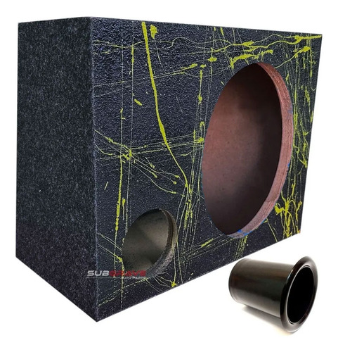 Caixa Subgrave Colorida P/ Alto Falante Subwoofer 10  + Duto