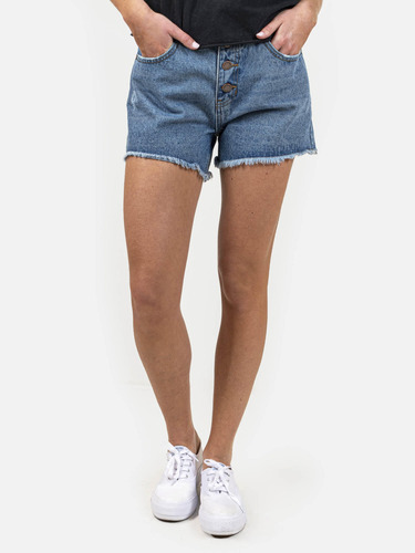 Short Jeans Mujer Azul Maui And Sons