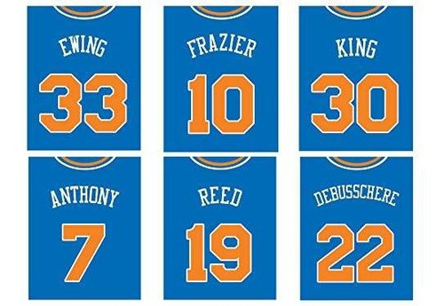Pósteres - New York Knicks Poster Set Of Six Vintage Jerseys