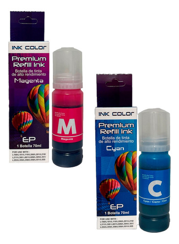 Tintas Magenta Y Cyan Ligth Genericas Para L800 L1800 L805 