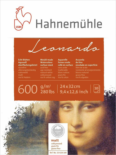 Papel Hahnemuhle Leonardo Textura Fina 600g/m2 24x32 10fls 1