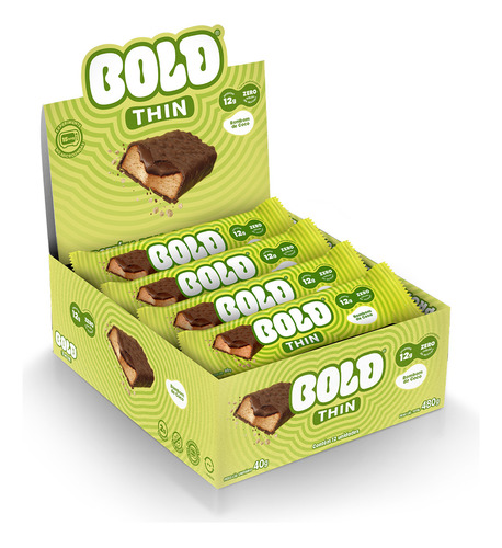 Bold Thin Barra De 12g De Proteína 12un Barrinha Bold Snacks