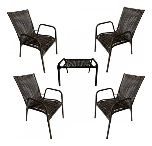 Cadeiras Para Jardim Com Mesa De Centro Tropical Fibra