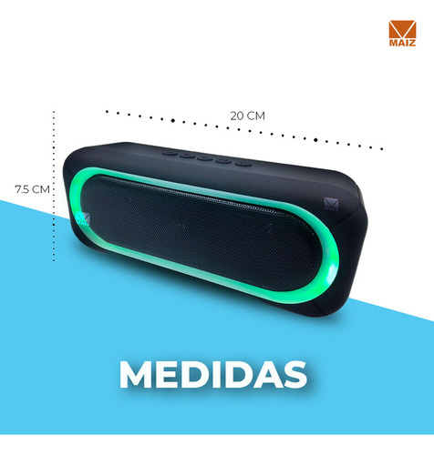 Bocina Portátil Bluetooth Altavoz Con Luz Led
