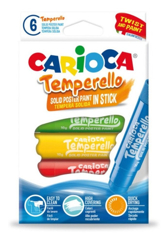 6 Temperas Solidas Colores Clasicos Carioca Temperello Cuota