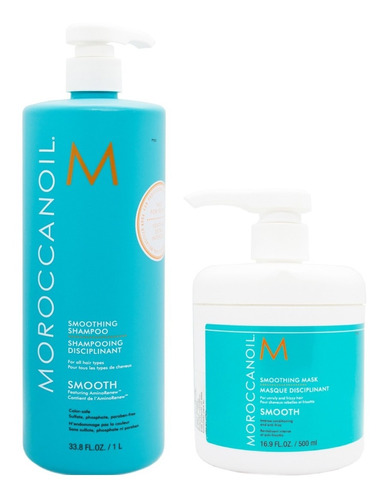 Moroccanoil Smooth Anti Frizz Shampoo 1000ml + Máscara 500ml