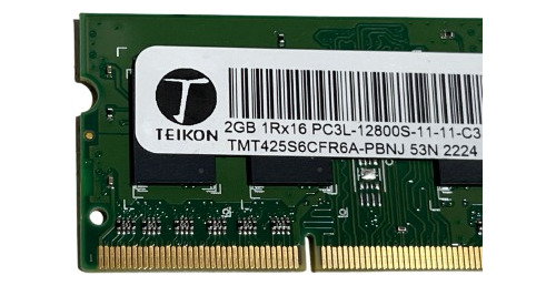 Memória Teycon Notebook 2gb Ddr3 Pc3l 1rx16 12800s (Usado)