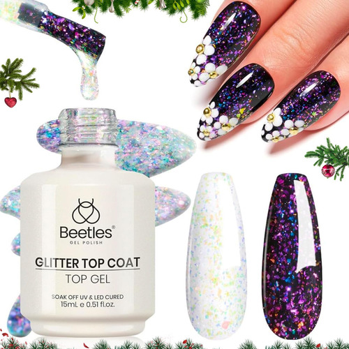 Esmalte Para Uñas En Gel Transparente Glitter Holografico