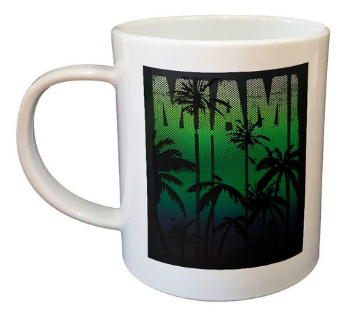 Taza De Plastico Miami Palmeras Hojas Naturaleza