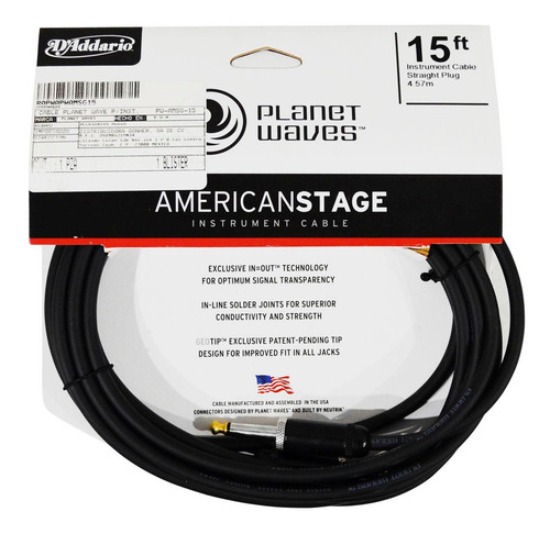 Cable Para Instrumento De 4.5m Planet Wave Pw-amsg-15