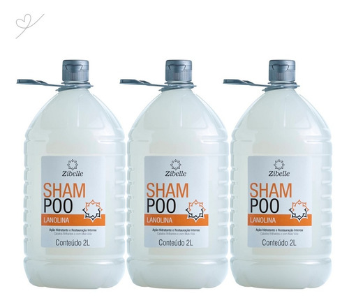 Kit 3 Shampoo Lanolina 2l