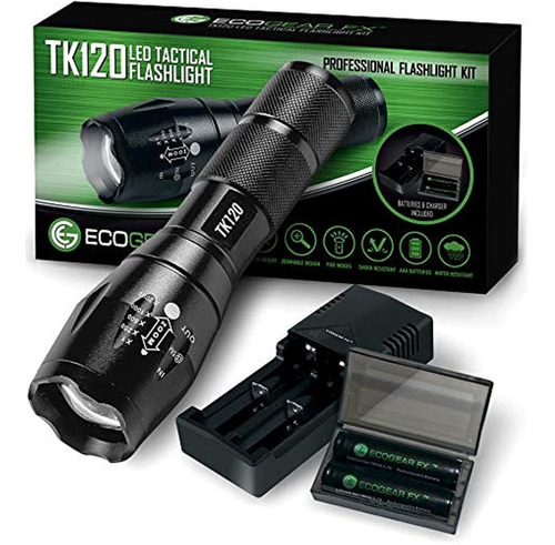 Kit Completo De Linterna Táctica Led - Ecogear Fx Tk120: Luz