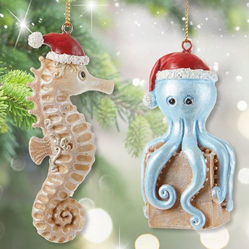 Juego De 2 Adornos Para Árbol De Navidad Delton Beach Coasta