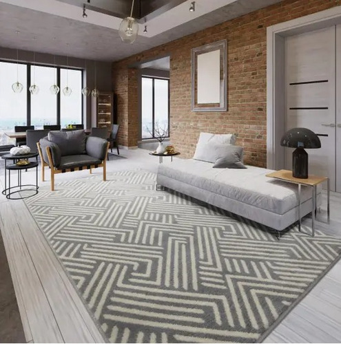 Alfombra Tapete Grande Rayas Grises Moderno 2 X 250 Metros