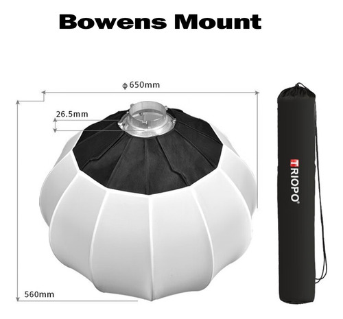 Triopo Kq65 Caja De Luz 55cm Difusor Bowens Linterna Softbox