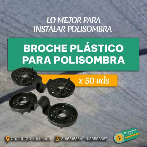 Broche Plástico Para Polisombra Paquete X 50 Unidades.