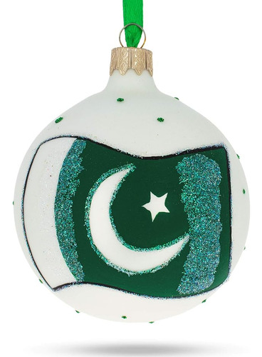 Bandera De Pakistan Bola De Cristal Adorno De Navidad 3 25 P