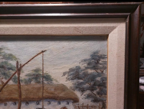 Óleo Antiguo Motivo Paisaje 70 Cm X 59 Cm (Usado)