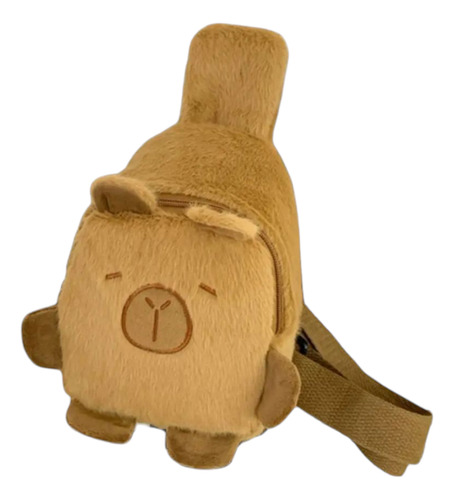 Morral Riñonera Infantil Capybara Carpincho Peluche Kawaii Marrón Capibara