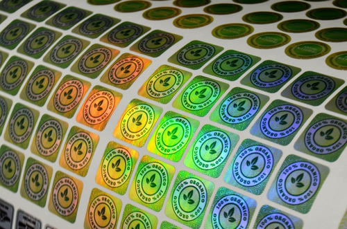 Holograma 100% Organico / Sello / 330 Pzs 15mm Color Holografico