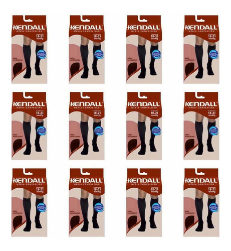 Imagem 1 de 1 de Kendall 1543 Meia 3/4 Alta Comp Masculina Preta G (kit C/12)