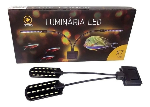 Luminária Soma X7 15w Modelo Preto Led Cor Branco E Azul 220V