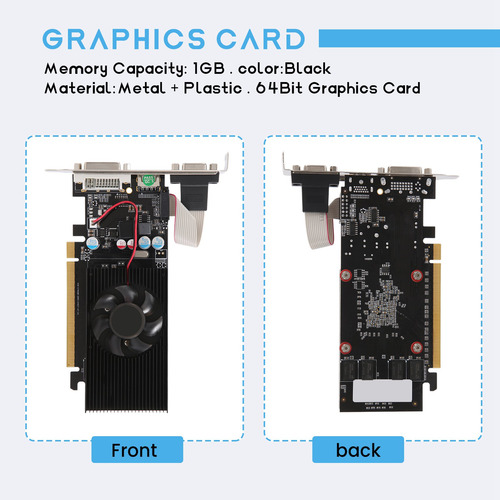 Placa Gráfica Gt210 1gb Ddr2 64bit Pcie 2.0 Gpu -compati-fs