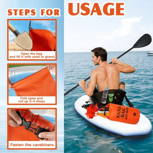 Bolsas De Anclaje De Arena 11.34 Kg Kit 2 En 1 Para Lanchas