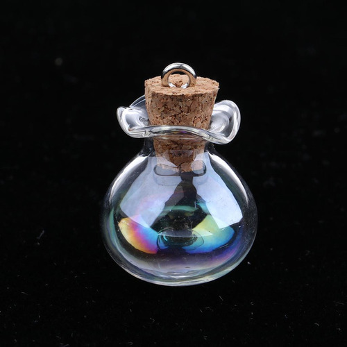10pcs Mini Botella Colgantes De Cristal Frascos De Tapón De