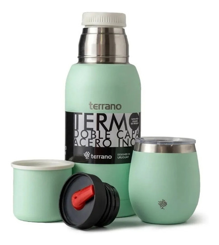 Imagen 1 de 1 de Set Termo 750ml + Mate Acero Termico C/tapa + Bombilla