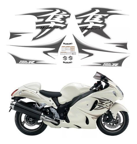 Kit Adesivos Suzuki Hayabusa Gsx 1300r 2012 Branca