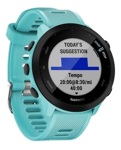 Imagem 2 de 3 de Smartwatch Garmin Forerunner 55 1.04" caixa 42mm aqua, pulseira aqua de silicone