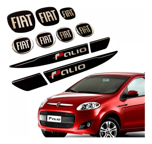 Adesivos Apliques Resinados Emblemas Para Fiat Punto 19431 Cor Cromado