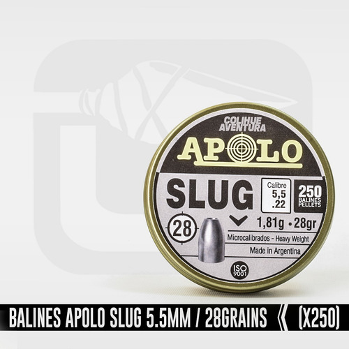 Imagen 4 de 4 de Balines Puntas Apolo Slug Cal 5,5mm - 28gr X250u